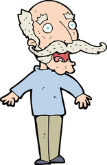 cartoon old man gasping in surprise