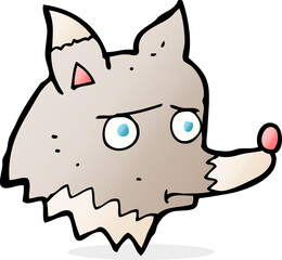 cartoon unhappy wolf