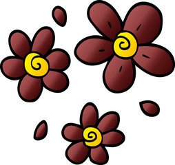 cartoon doodle flowers