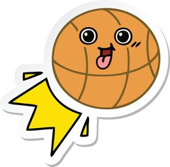 sticker of a cute cartoon basketball