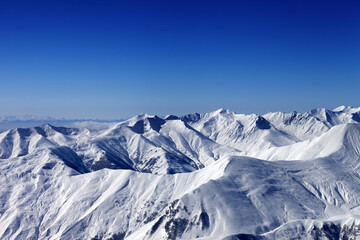 Winter snowy mountains at nice sun day