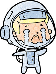 Obraz premium cartoon crying astronaut