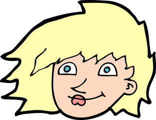 cartoon female face