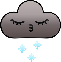 gradient shaded cartoon of a storm snow cloud