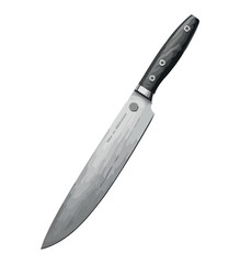 Sharp steel blade handle of metallic knife