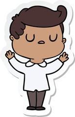 sticker of a cartoon aloof man