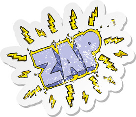 retro distressed sticker of a cartoon zap symbol