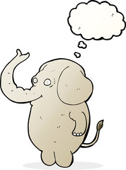 cartoon funny elephant with thought bubble
