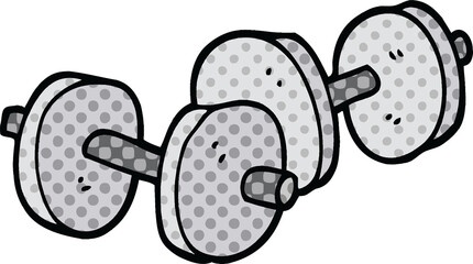 comic book style cartoon pair of dumbbells
