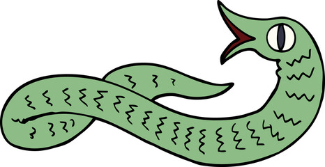 cartoon doodle medieval snake