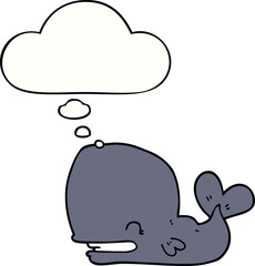 cartoon whale with thought bubble