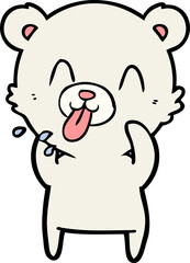 Obraz premium rude cartoon polar bear sticking out tongue