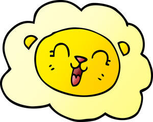 cartoon doodle happy lion