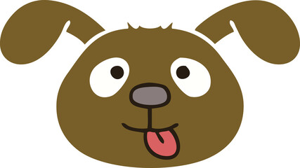 hand drawn quirky cartoon dog face