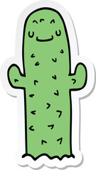 sticker of a cartoon cactus