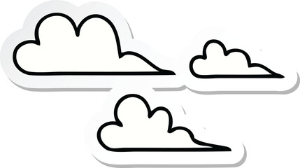 sticker of a cute cartoon cloud