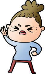cartoon angry woman