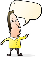 cartoon pointing man with speech bubble
