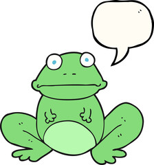 freehand drawn speech bubble cartoon frog