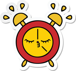 Fototapeta premium sticker of a cute cartoon alarm clock