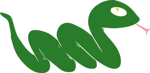 flat color style cartoon slithering snake
