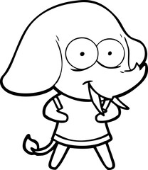 happy cartoon elephant