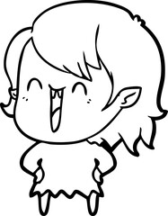 cute cartoon happy vampire girl