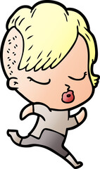 cartoon pretty hipster girl