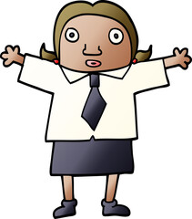 cartoon doodle school girl