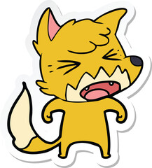 sticker of a angry cartoon fox