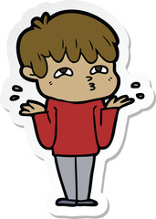 sticker of a cartoon man confused