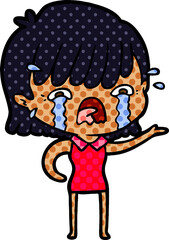 cartoon girl crying