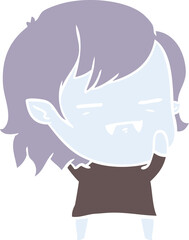 flat color style cartoon undead vampire girl