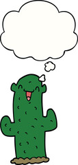 cartoon cactus with thought bubble