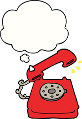 cartoon ringing telephone with thought bubble