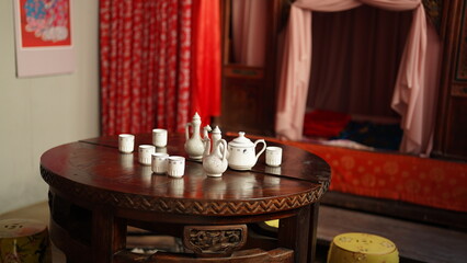 The wedding room view in the old time of the China