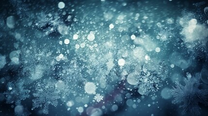 Arri&egrave;re plan graphique, neige en flocon et glace , fond bleu et blanc, illustration ia g&eacute;n&eacute;rative