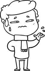 Obraz premium cartoon anxious man