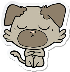 sticker of a cute cartoon dog