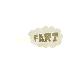 freehand retro cartoon fart symbol