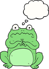 freehand drawn thought bubble cartoon funny frog