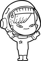 Obraz premium cartoon astronaut woman