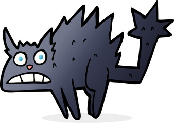 cartoon frightened black cat