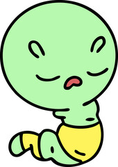 cartoon of a cute worm