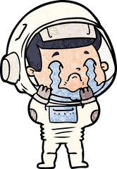 Obraz premium cartoon crying astronaut