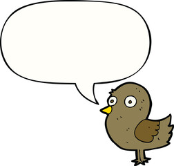 cartoon bird with speech bubble