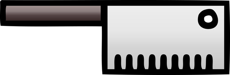gradient shaded cartoon of a butcher knife