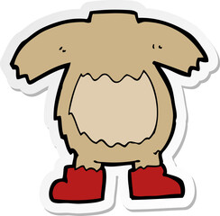 sticker of a cartoon teddy bear body
