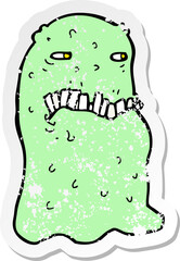 retro distressed sticker of a cartoon gross ghost