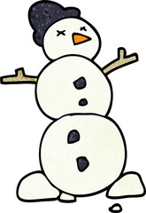 cartoon doodle traditional snowman